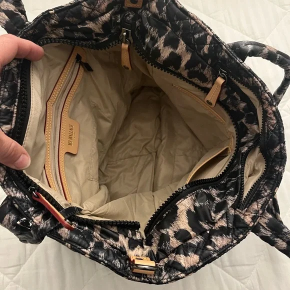 MZ Wallace Black and Tan Textured Tote - Picture 8 of 10